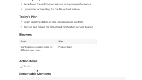 A lightweight, easy-to-maintain to-do list for action items